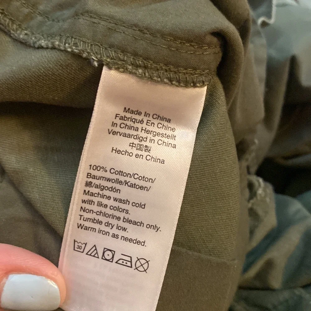 J. Crew Olive Green Wide-Leg Pants with Black Polka Dots